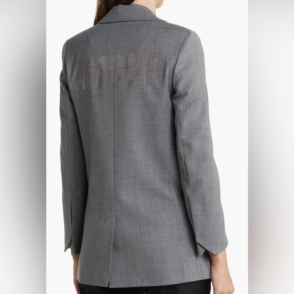 ZADIG & VOLTAIRE Gray AMOUR BLAZER JACKET GREY